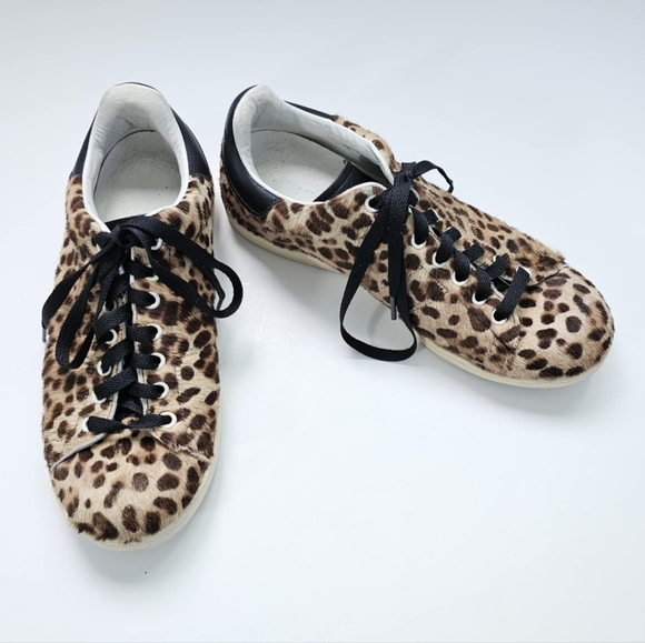 Isabel Marant Bart Calf Hair low top leopard sneakers - Picture 4 of 10